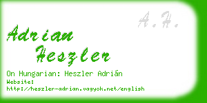 adrian heszler business card