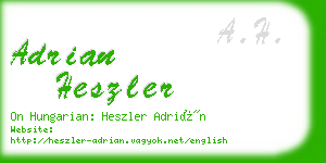 adrian heszler business card